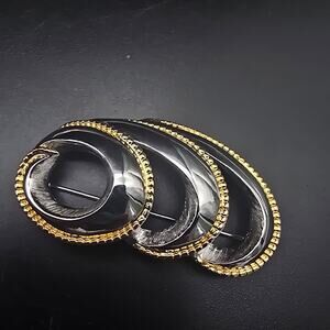 Lady Remington Two Tone Spiral Swirl Brooch Vintage Costume Jewelry
